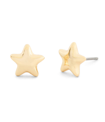 37546483GLD-Star Stud Earrings-Gold
