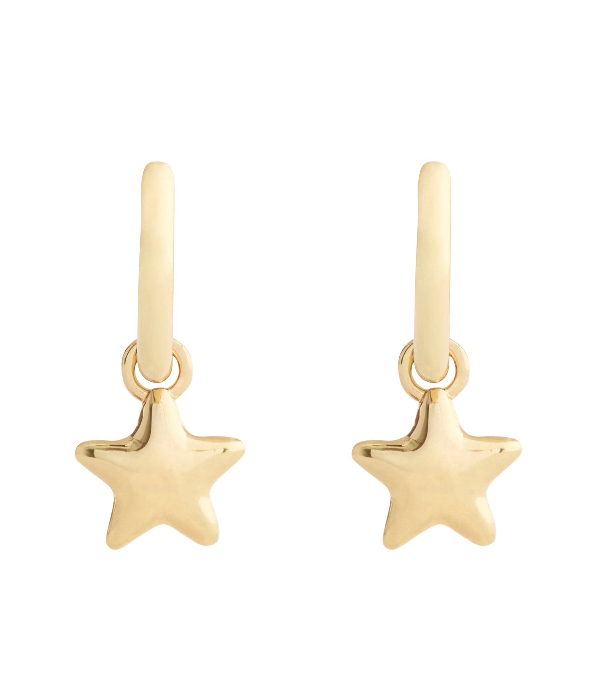 37546484GLD-Star Charm Huggie Earrings-Gold