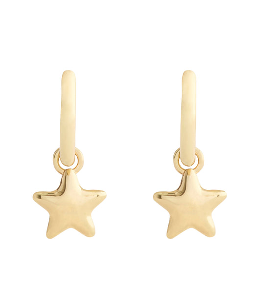 37546484GLD-Star Charm Huggie Earrings-Gold