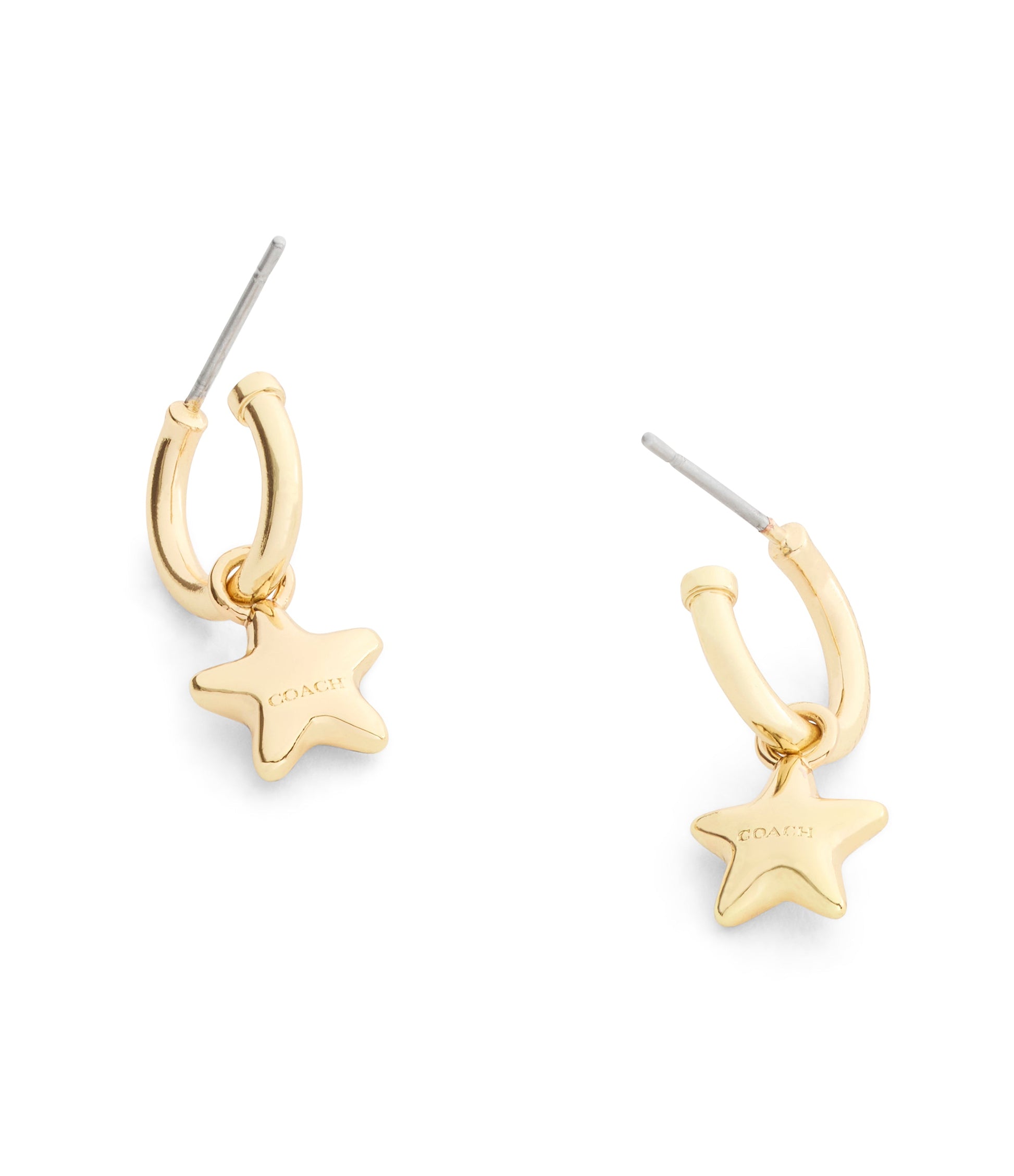 37546484GLD-Star Charm Huggie Earrings-Gold