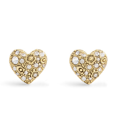 37546485GLD-Signature C Pavé Heart Stud Boxed Earrings-Crystal
