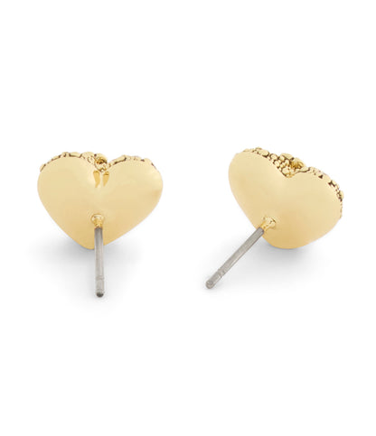 37546485GLD-Signature C Pavé Heart Stud Boxed Earrings-Crystal