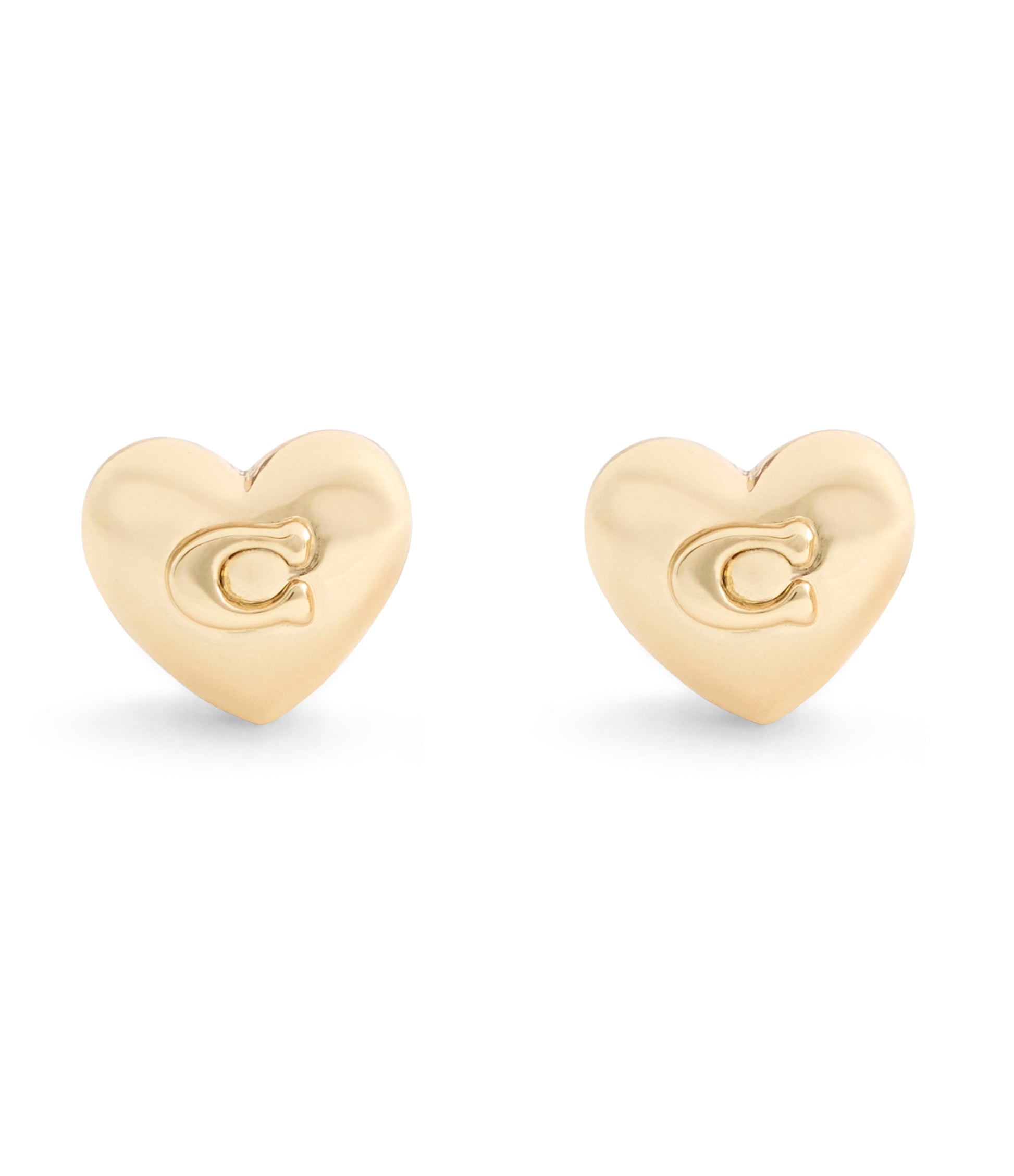 37546494GLD-Signature C Heart Stud Earrings-Gold
