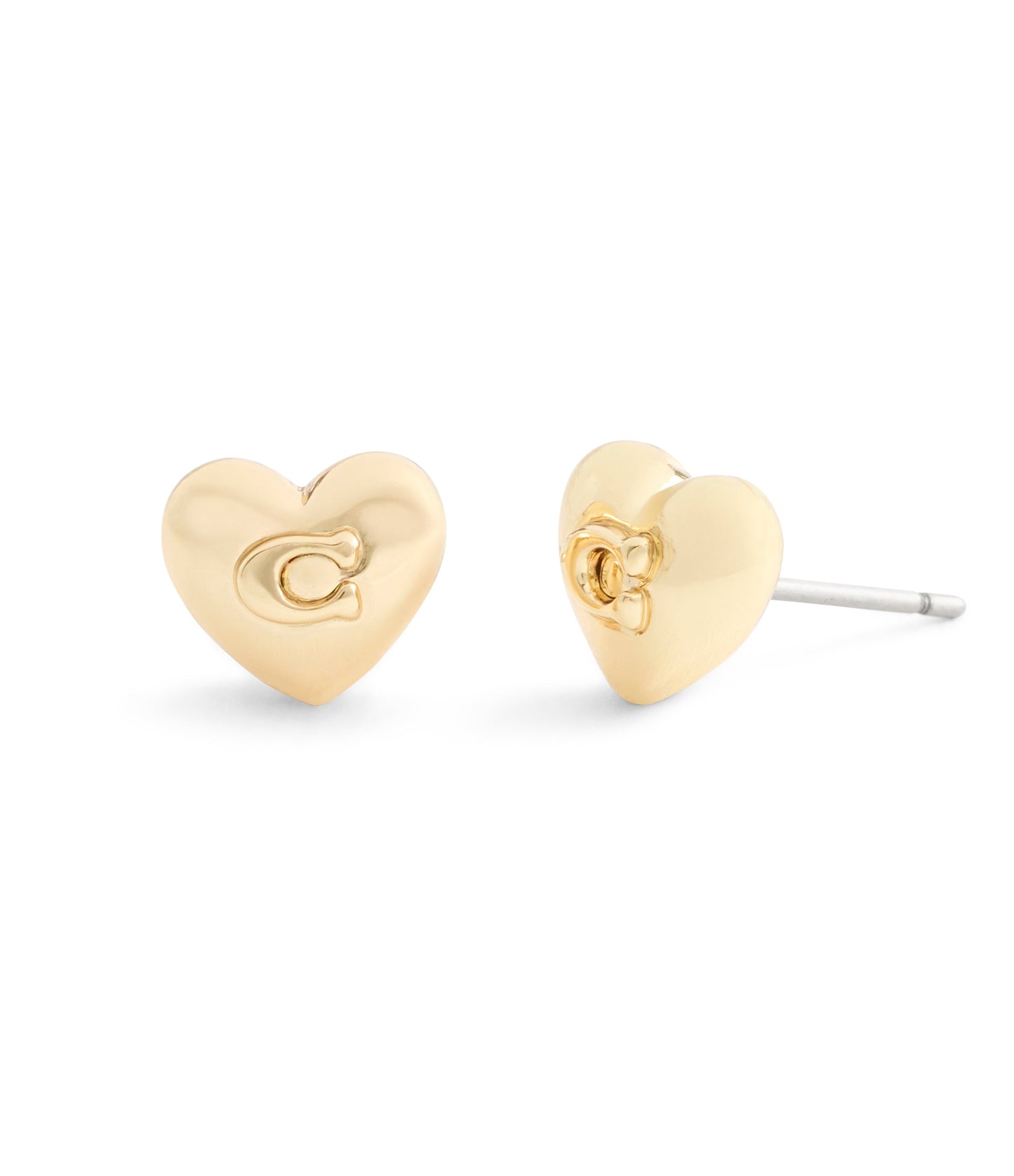37546494GLD-Signature C Heart Stud Earrings-Gold