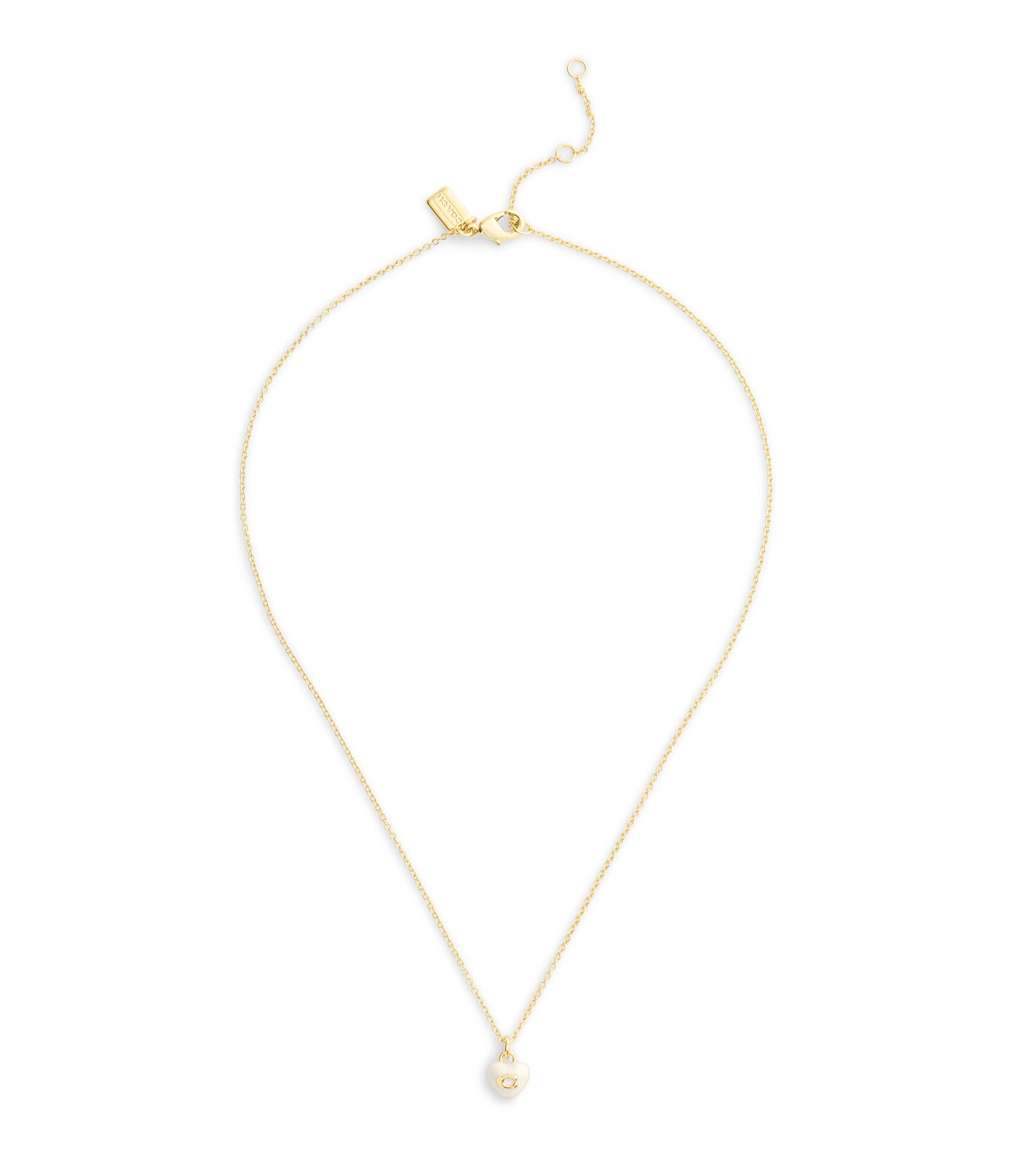 37551685GLD-Signature C Heart Pendant Necklace-White/Gold