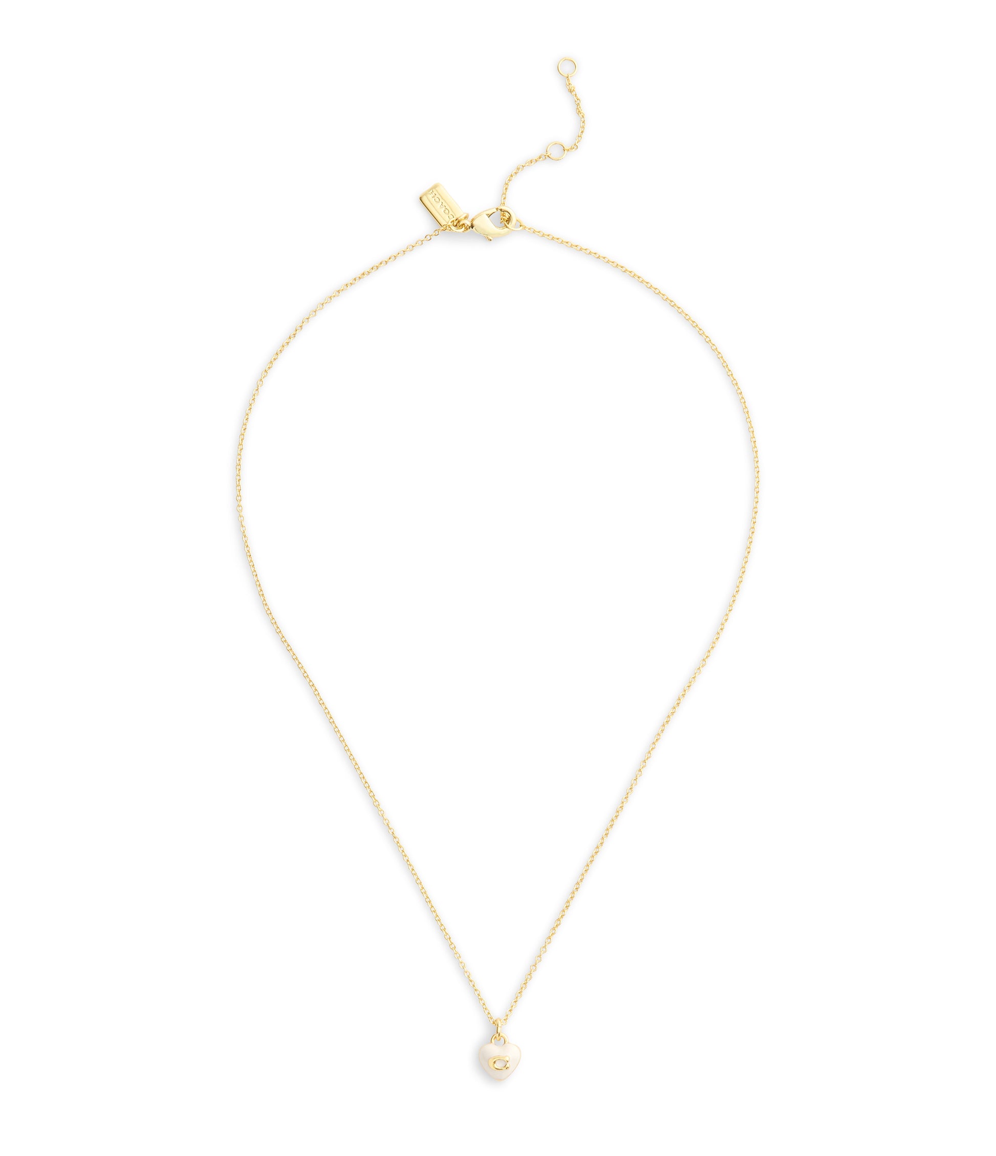 37551685GLD-Signature C Heart Pendant Necklace-White/Gold