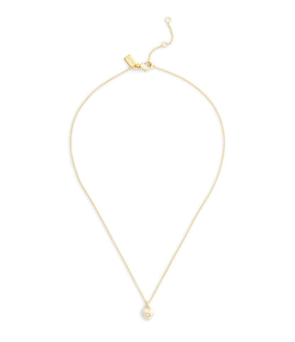 37551685GLD-Signature C Heart Pendant Necklace-White/Gold