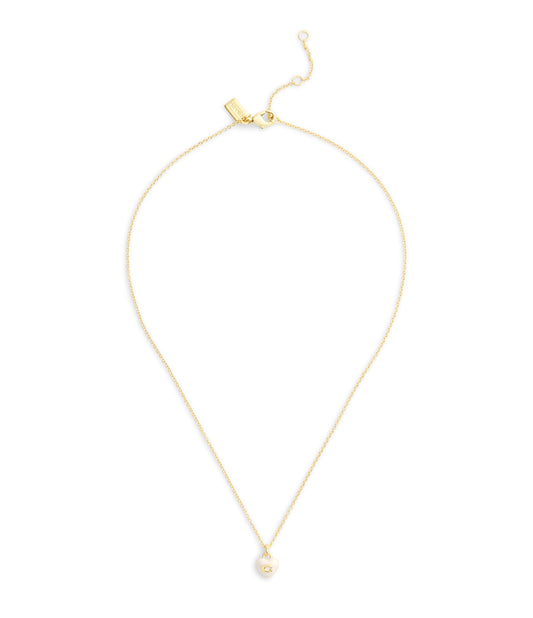 37551685GLD-Signature C Heart Pendant Necklace-White/Gold
