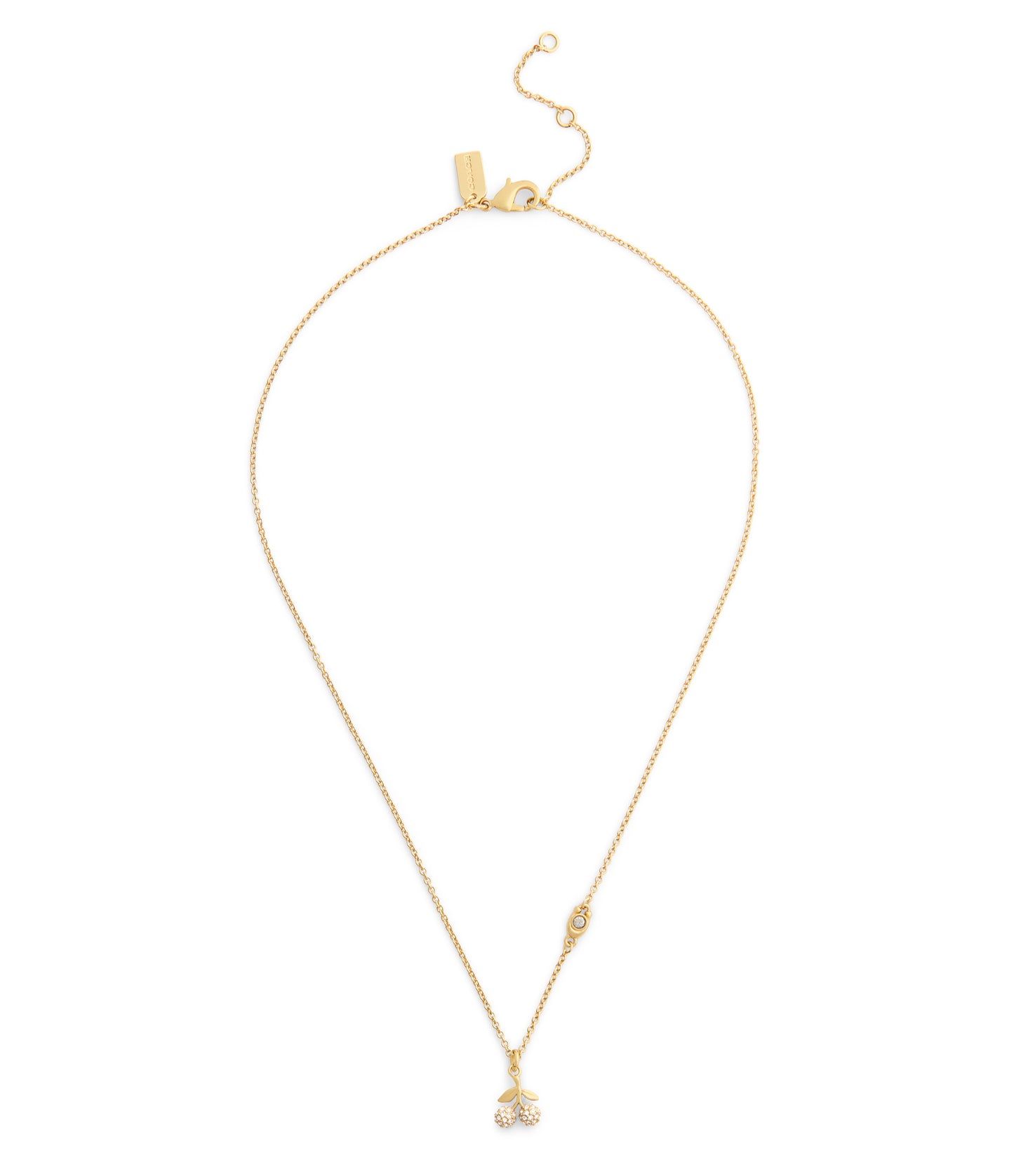 37557552GLD-Pavé Icons Cherry Pendant Necklace-Crystal