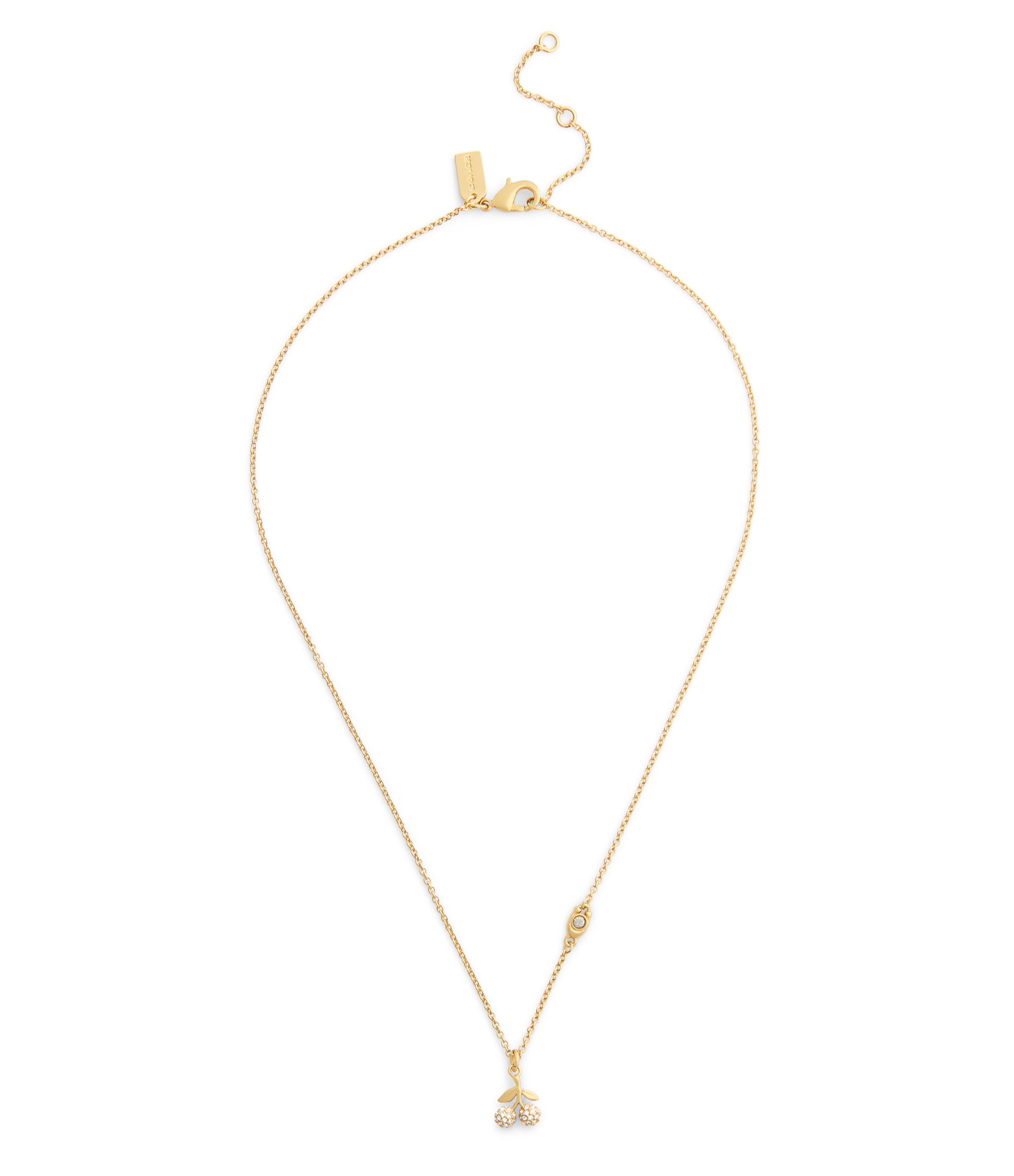 37557552GLD-Pavé Icons Cherry Pendant Necklace-Crystal