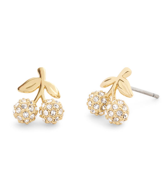 37557554GLD-Pavé Icons Cherry Stud Earrings-Crystal