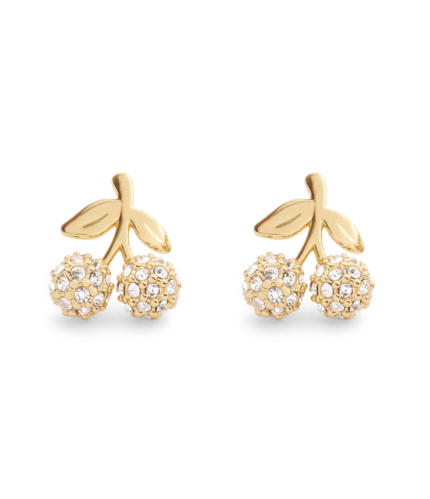 37557554GLD-Pavé Icons Cherry Stud Earrings-Crystal
