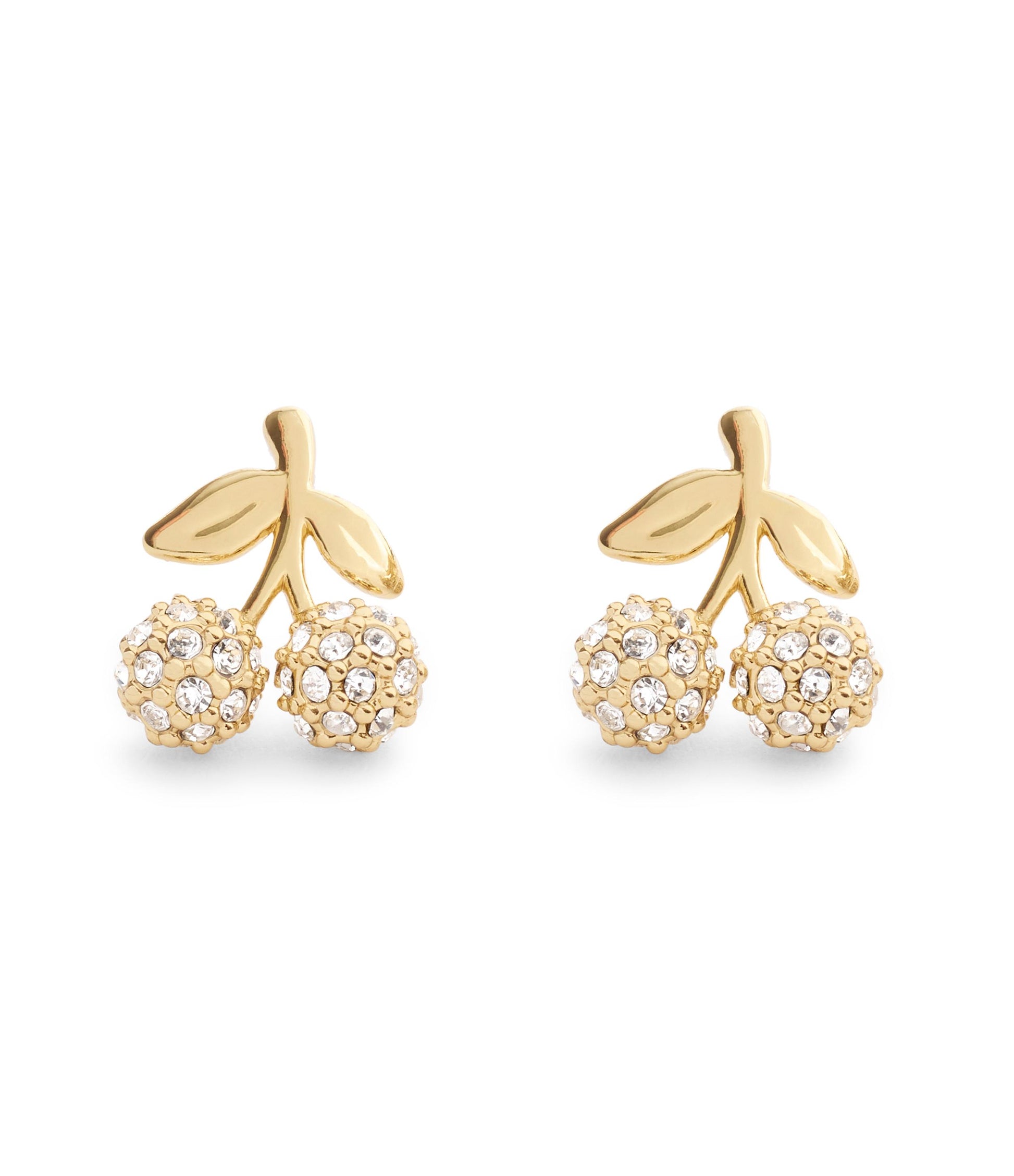 37557554GLD-Pavé Icons Cherry Stud Earrings-Crystal
