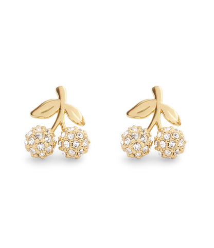 37557554GLD-Pavé Icons Cherry Stud Earrings-Crystal