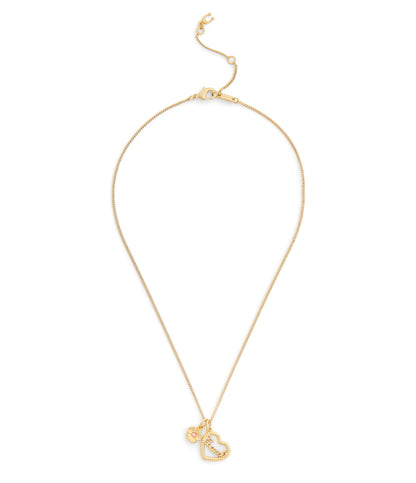 37559712GLD-Charming Charms Signature Heart Pendant Necklace-Gold