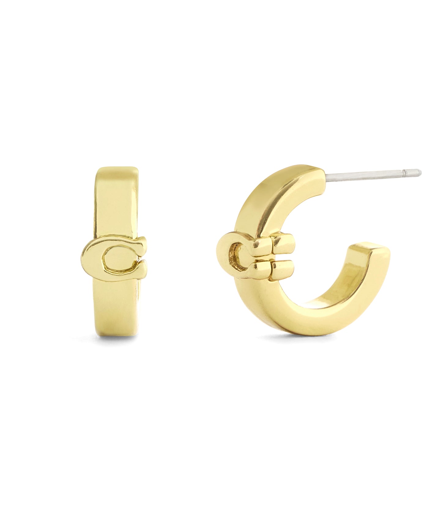 37560724GLD-Signature C Huggie Earrings-Gold