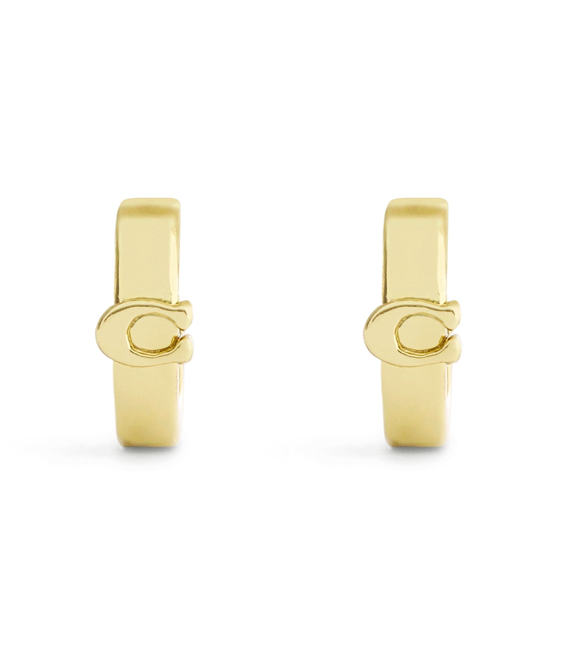 37560724GLD-Signature C Huggie Earrings-Gold