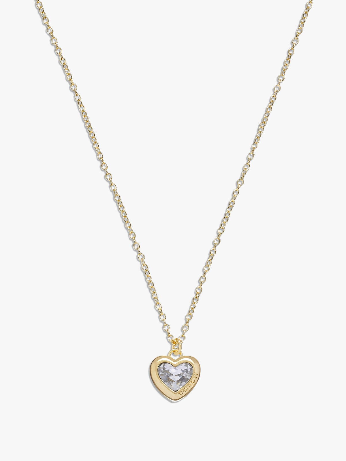422735GLD-Heart Pendant Necklace-Crystal