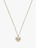 422735GLD-Heart Pendant Necklace-Crystal
