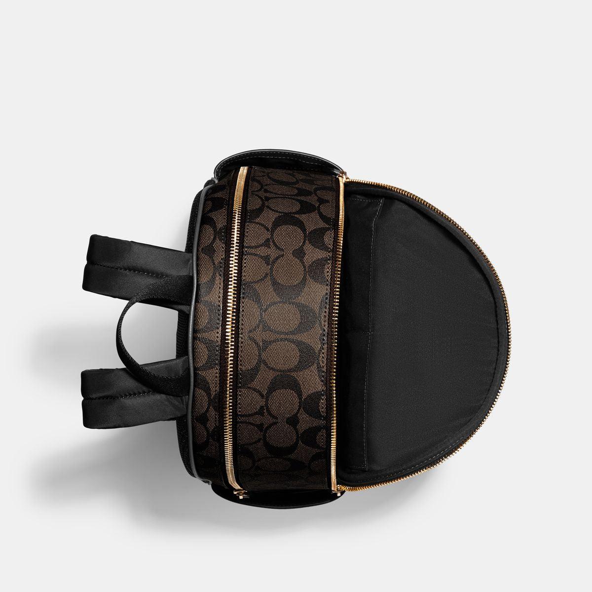 5671-Court Backpack In Signature Canvas-IM/Brown Black