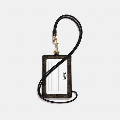 63274-Id Lanyard In Signature Canvas-Im/Brown Black