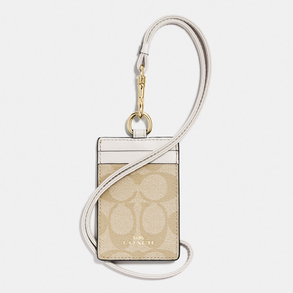 63274-Id Lanyard In Signature Canvas-Im/Light Khaki Chalk