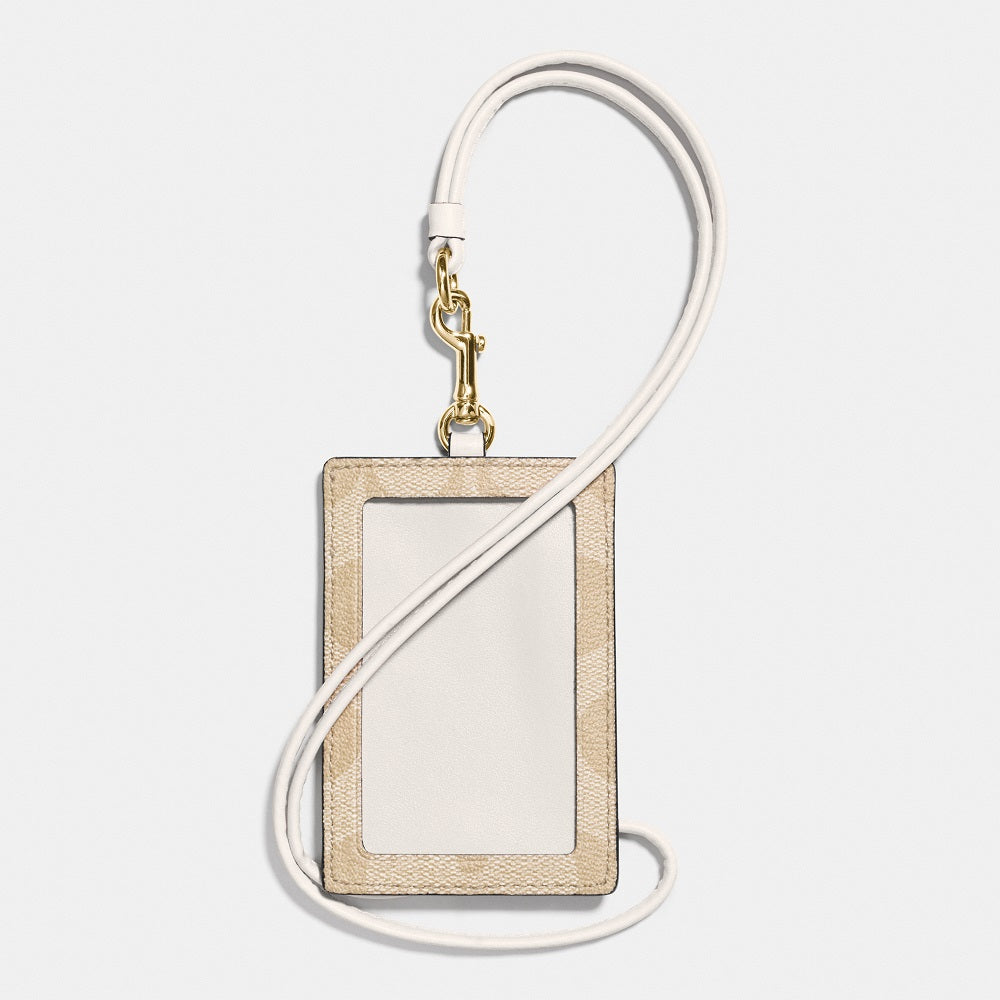 63274-Id Lanyard In Signature Canvas-Im/Light Khaki Chalk