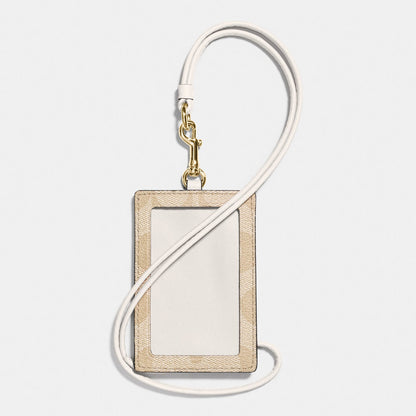 63274-Id Lanyard In Signature Canvas-Im/Light Khaki Chalk