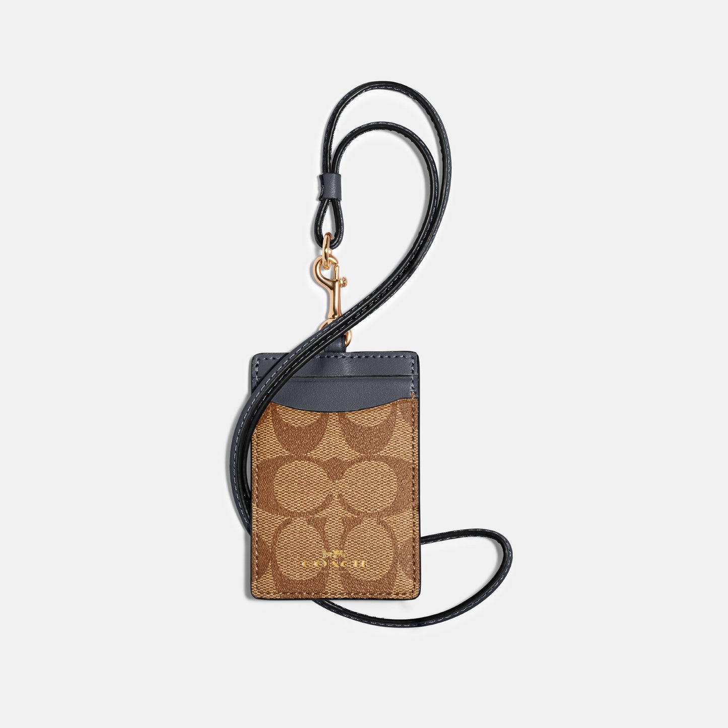 63274-Id Lanyard In Signature Canvas-Im/Khaki Midnight