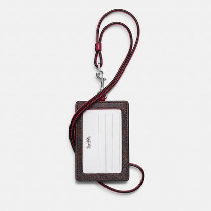 63274-Id Lanyard In Signature Canvas-Sv/Brown/Bright Violet