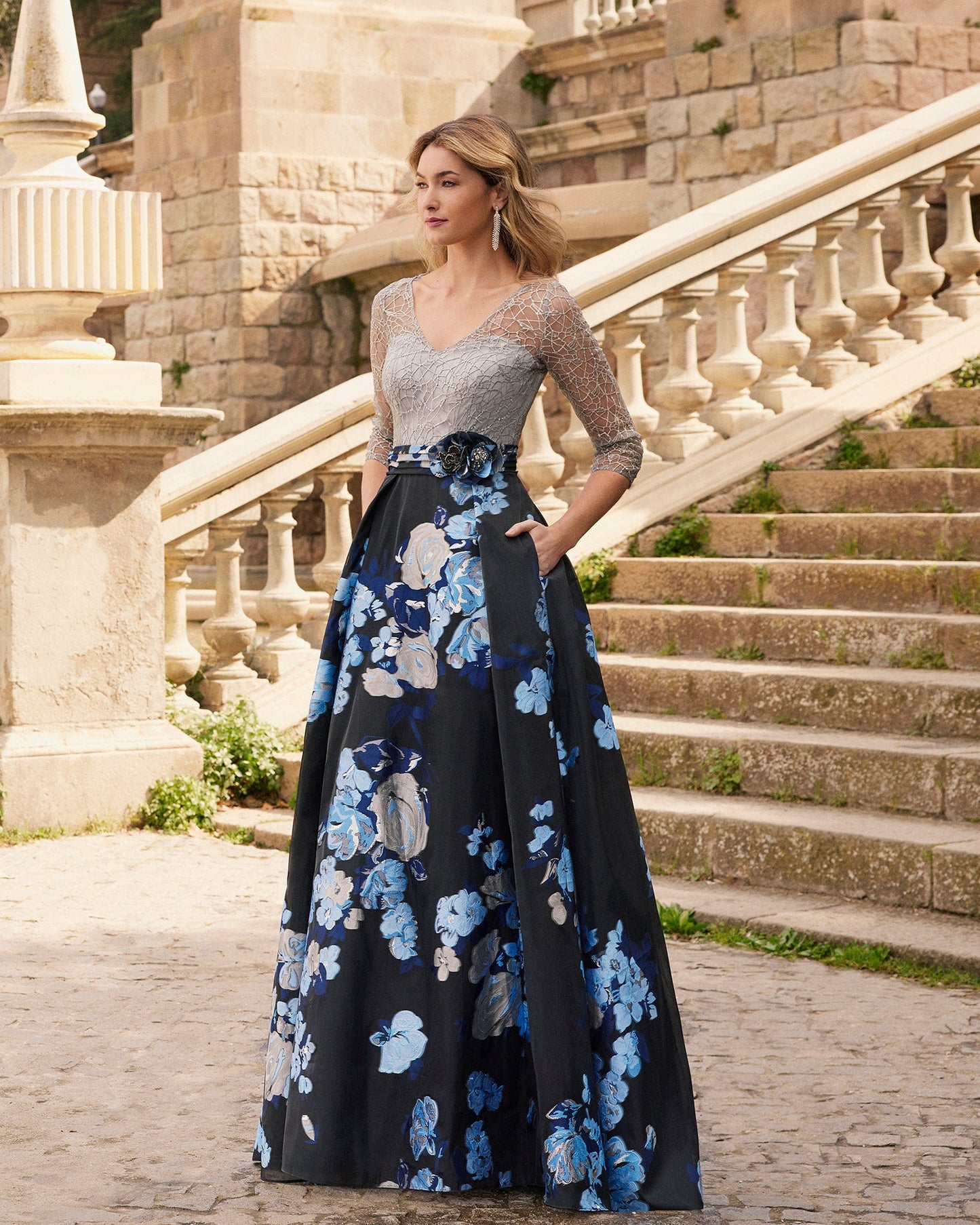 Printed Black Cocktail Dress