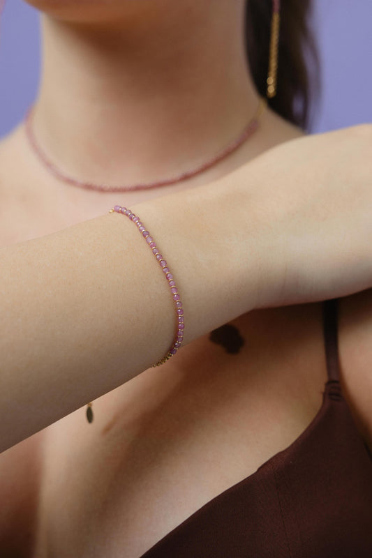 800BRP-Silver Yellow Gold Plated Braceletet with Sem Precious Stones-Silver Yellow Gold Plated