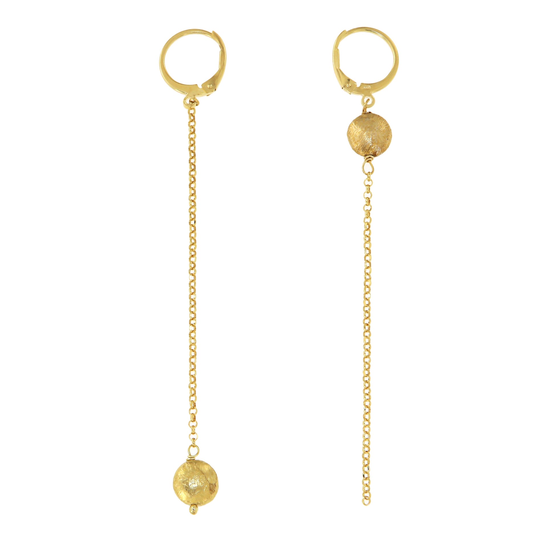 853OR-Silver Yellow Gold Plated Earrings with Semi Precious Stones: Sapphire Blue Yellow-Yellow Gold Plated
