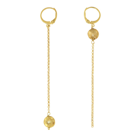 853OR-Silver Yellow Gold Plated Earrings with Semi Precious Stones: Sapphire Blue Yellow-Yellow Gold Plated