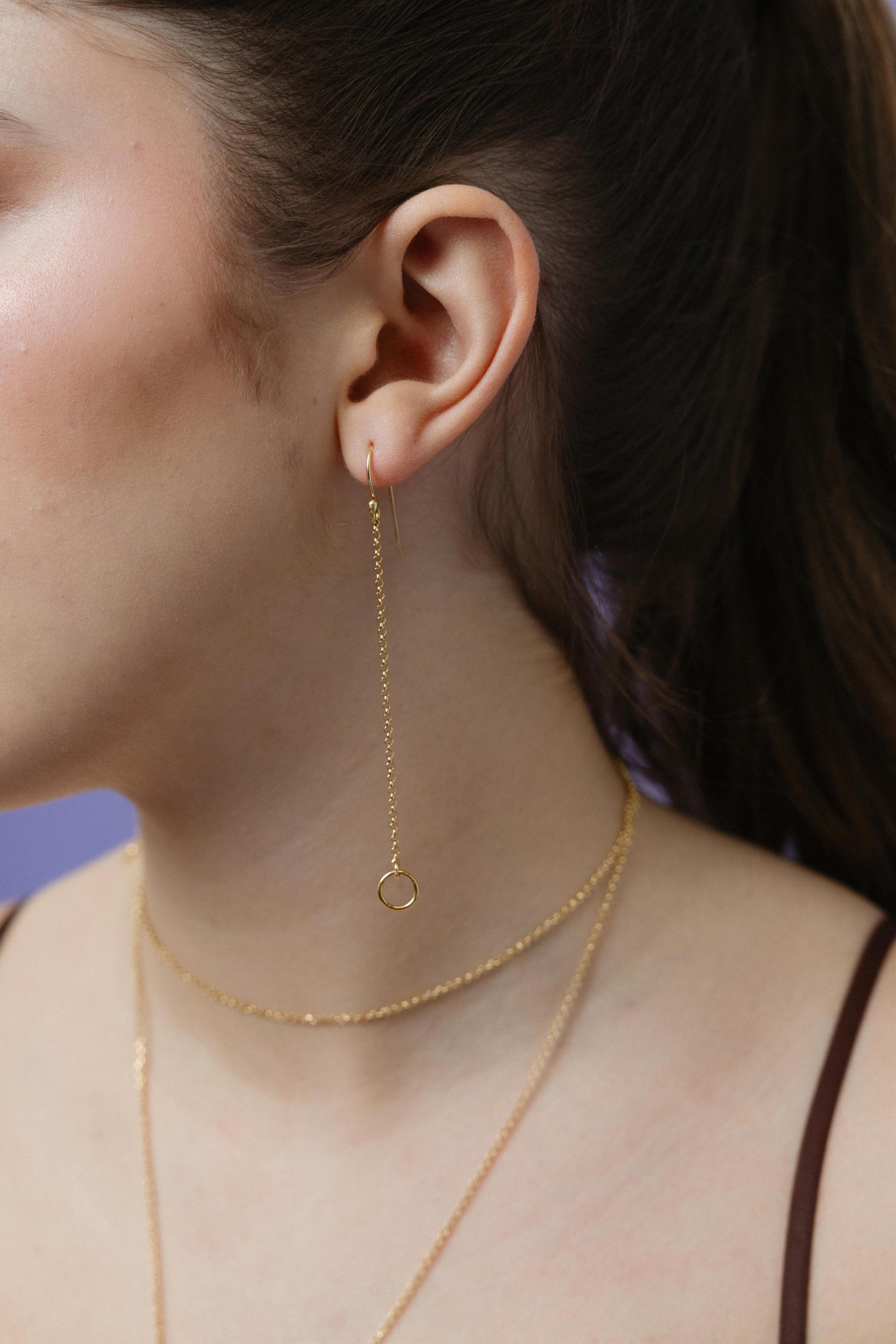 854OR-Silver Yellow Gold Plated Earrings with Sem Precious Stones-Silver Yellow Gold Plated