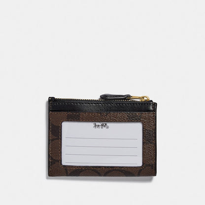 88208-Mini Skinny Id Case In Signature Canvas-Im/Brown Black
