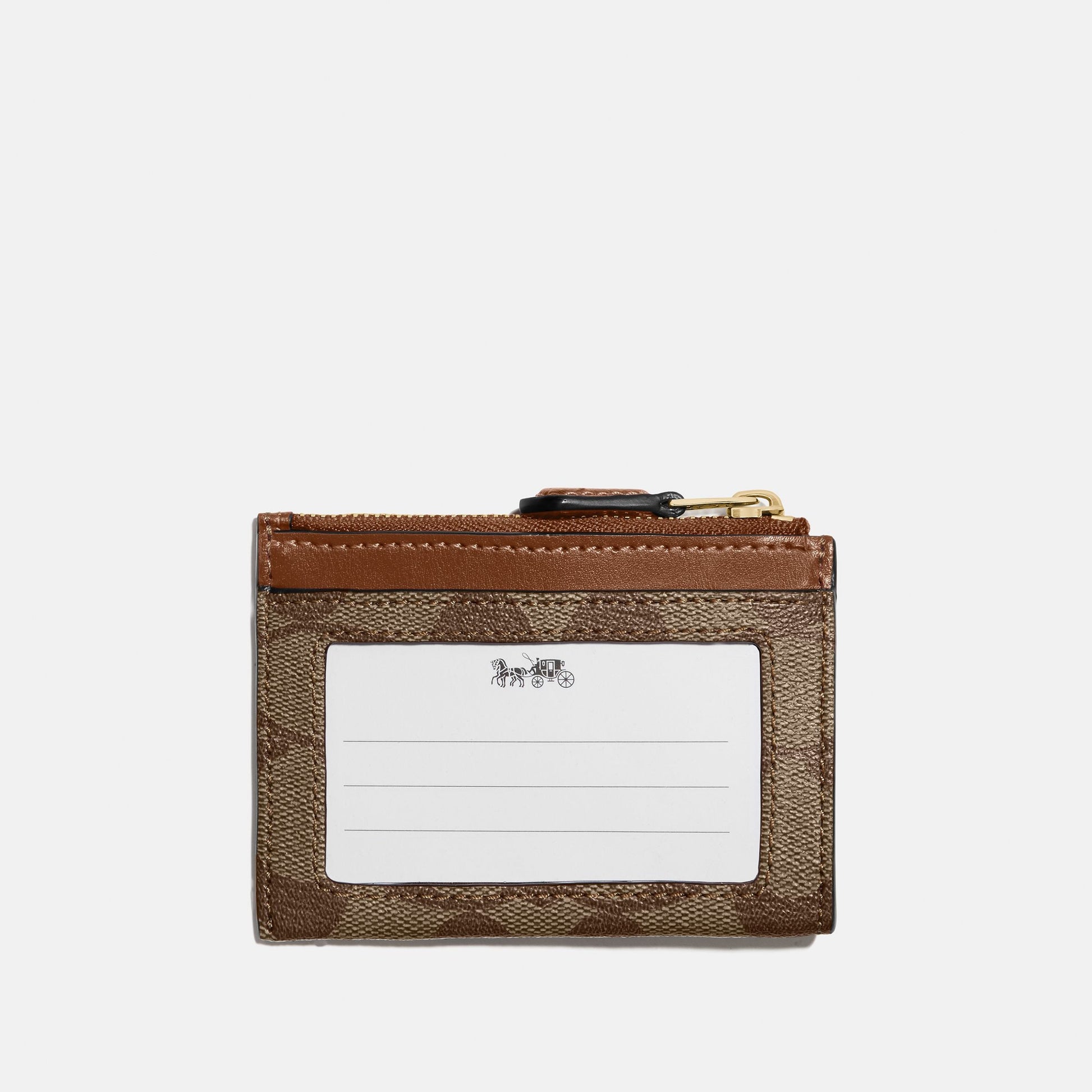 88208-Mini Skinny Id Case In Signature Canvas-Im/Khaki Saddle 2