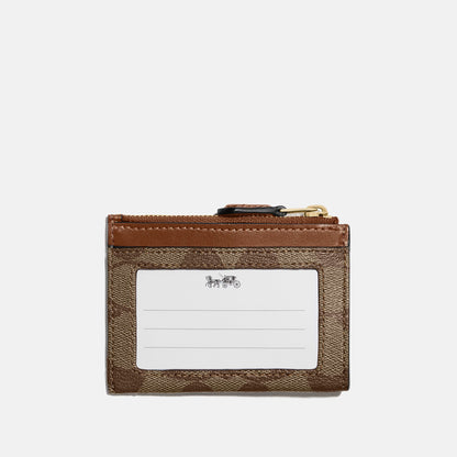 88208-Mini Skinny Id Case In Signature Canvas-Im/Khaki Saddle 2