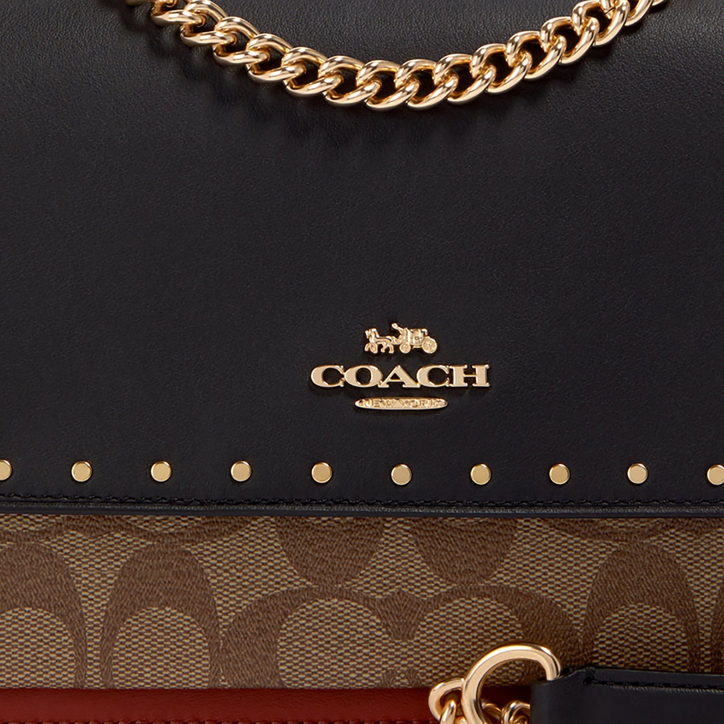 90400-Klare Crossbody In Signature Canvas With Rivets