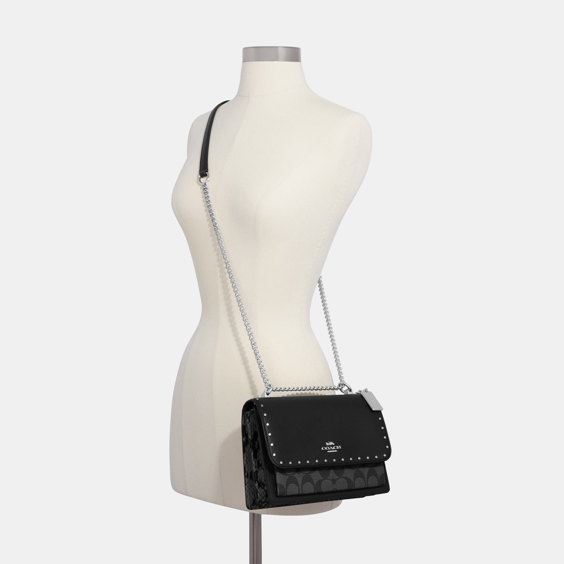 90400-Klare Crossbody In Signature Canvas With Rivets