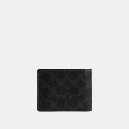 923-Slim Billfold Wallet in Signature Canvas-Black Signature