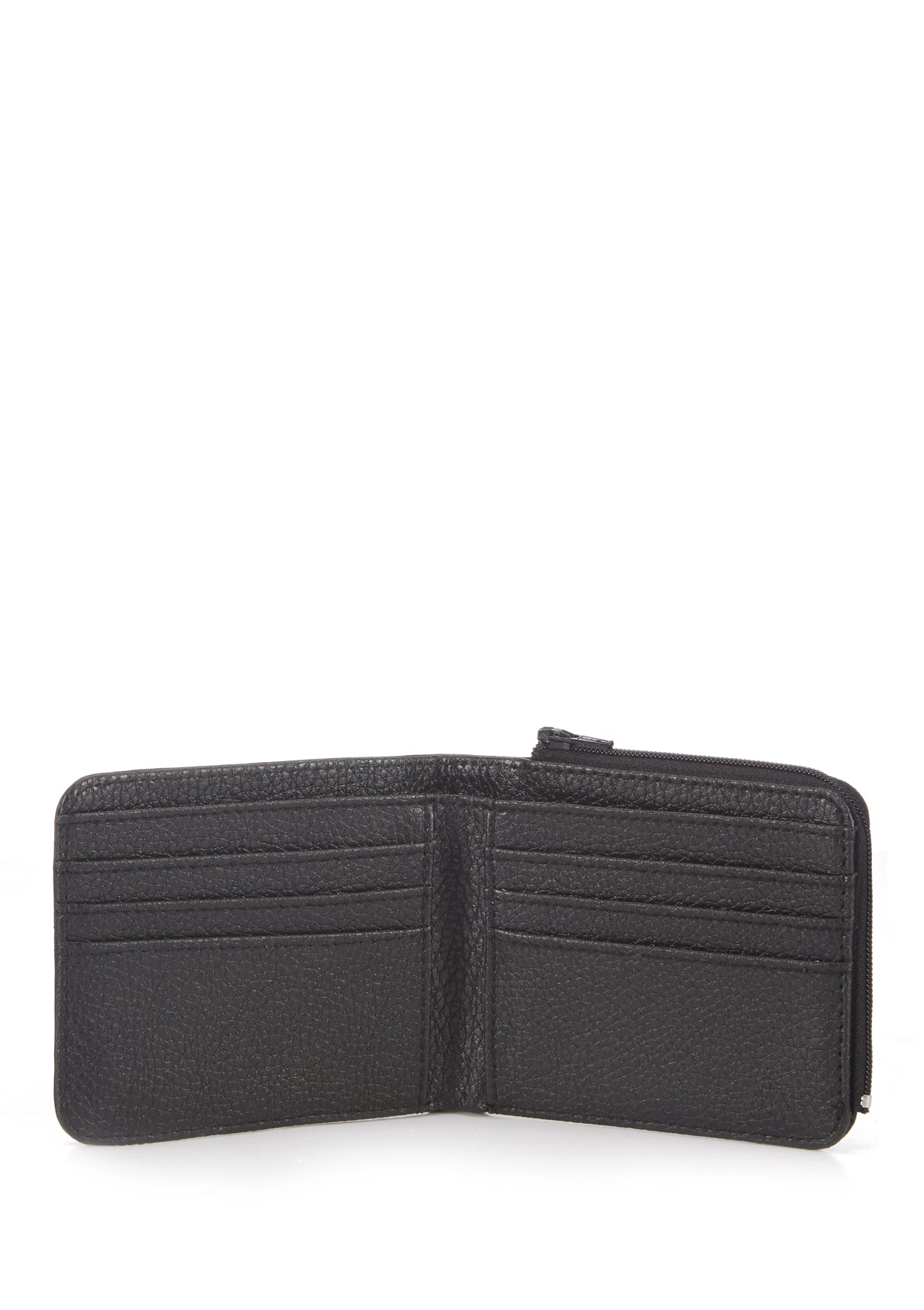 Zip Detailed Black Wallet