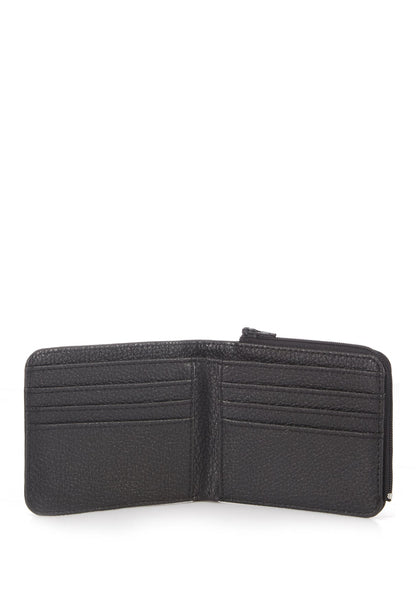 Zip Detailed Black Wallet
