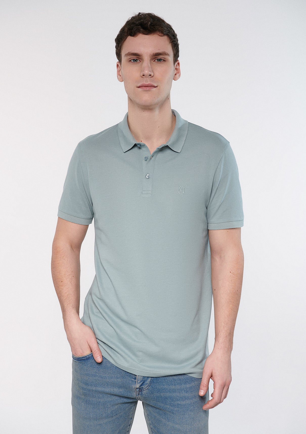 Blue Modal Polo T-Shirt