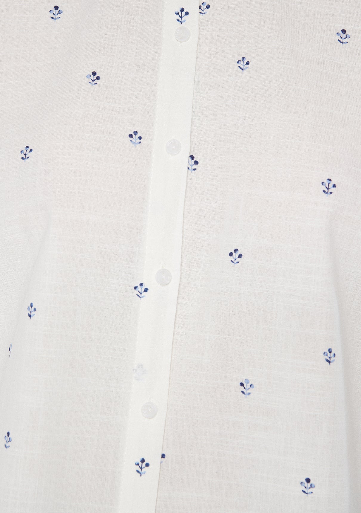 Leaf Printed White Shirt
