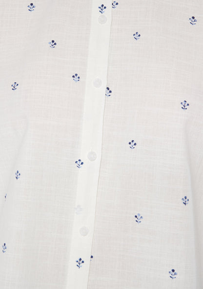 Leaf Printed White Shirt