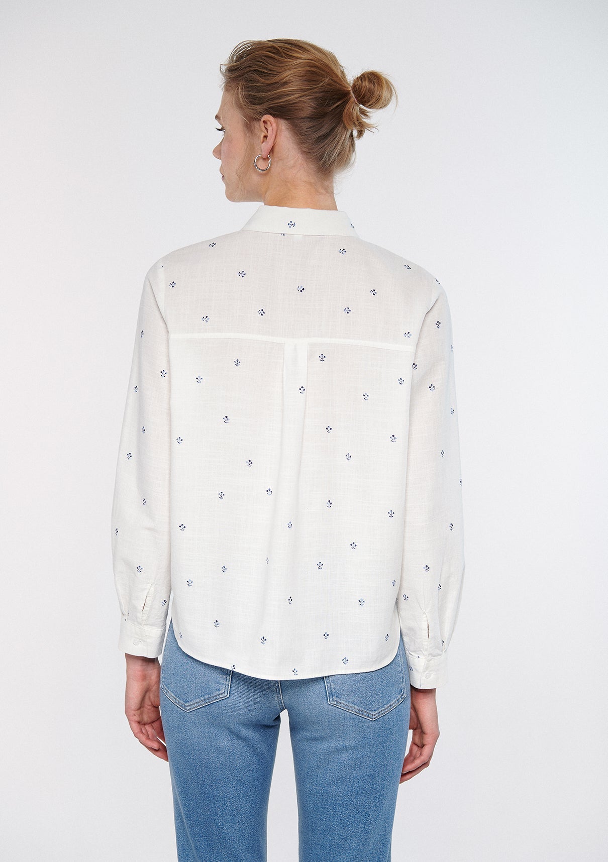 Leaf Printed White Shirt