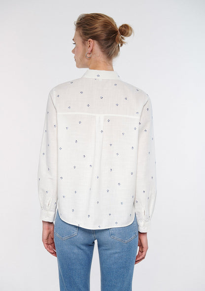 Leaf Printed White Shirt