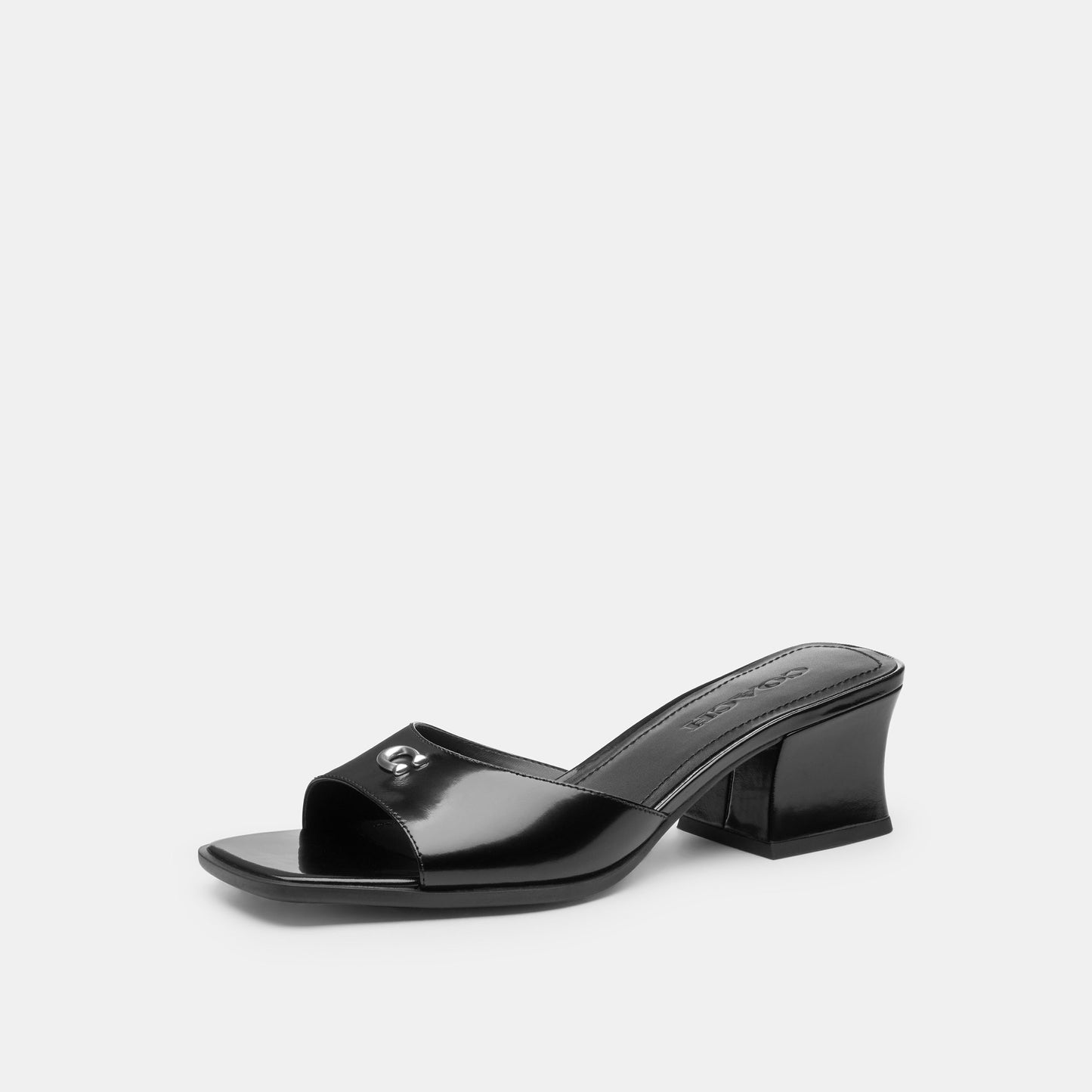 CBO42-Sculpted C Block Heel Sandal-Black