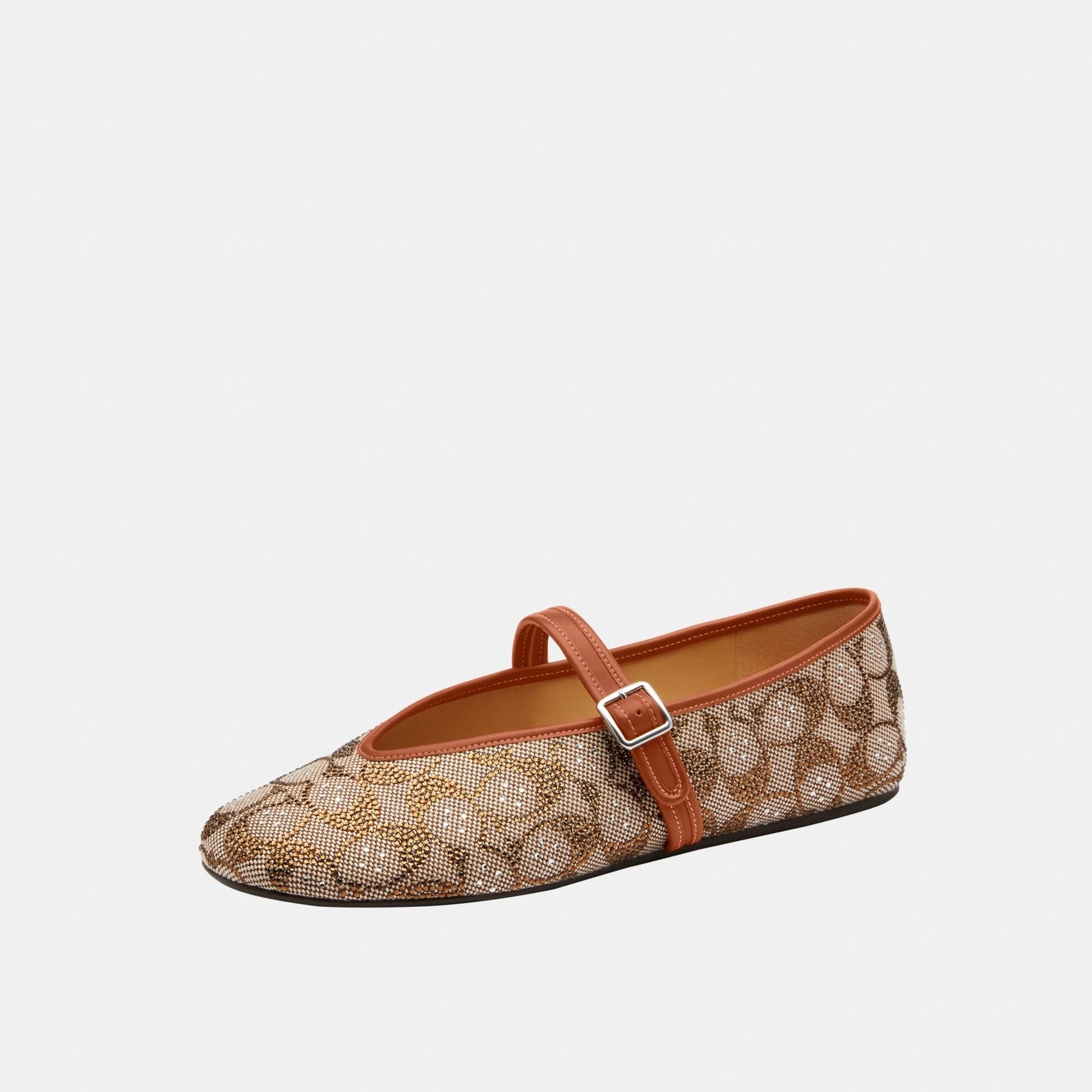 CBP01-Mary Jane In Crystal Signature Jacquard-Burnished Amber